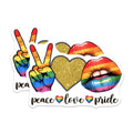 (2 Pack) Pride Magnets - Peace Love Pride - Rainbow LGBTQ Decor - 5" On Longest Side - Premium Magnet - for Cars, Refrigerators, Toolboxes, Lockers - Made in USA - MAG16711