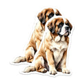 (2 Pack) St Bernard Stickers - Dog Breed Decals - Bernese Mountain Dog Accessories - 5" On Longest Side - Sticks to Smooth Flat Surfaces - Made in USA - BMCS15779