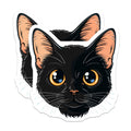 (2 Pack) Black Cat Magnets - Cute Kawaii Kitten Face Decor - Pet Lover Fridge Locker Whiteboard Magnets for Cat Owners - 5 Inches On Longest Side - Thick Durable Magnet - Made in USA - MAG39346