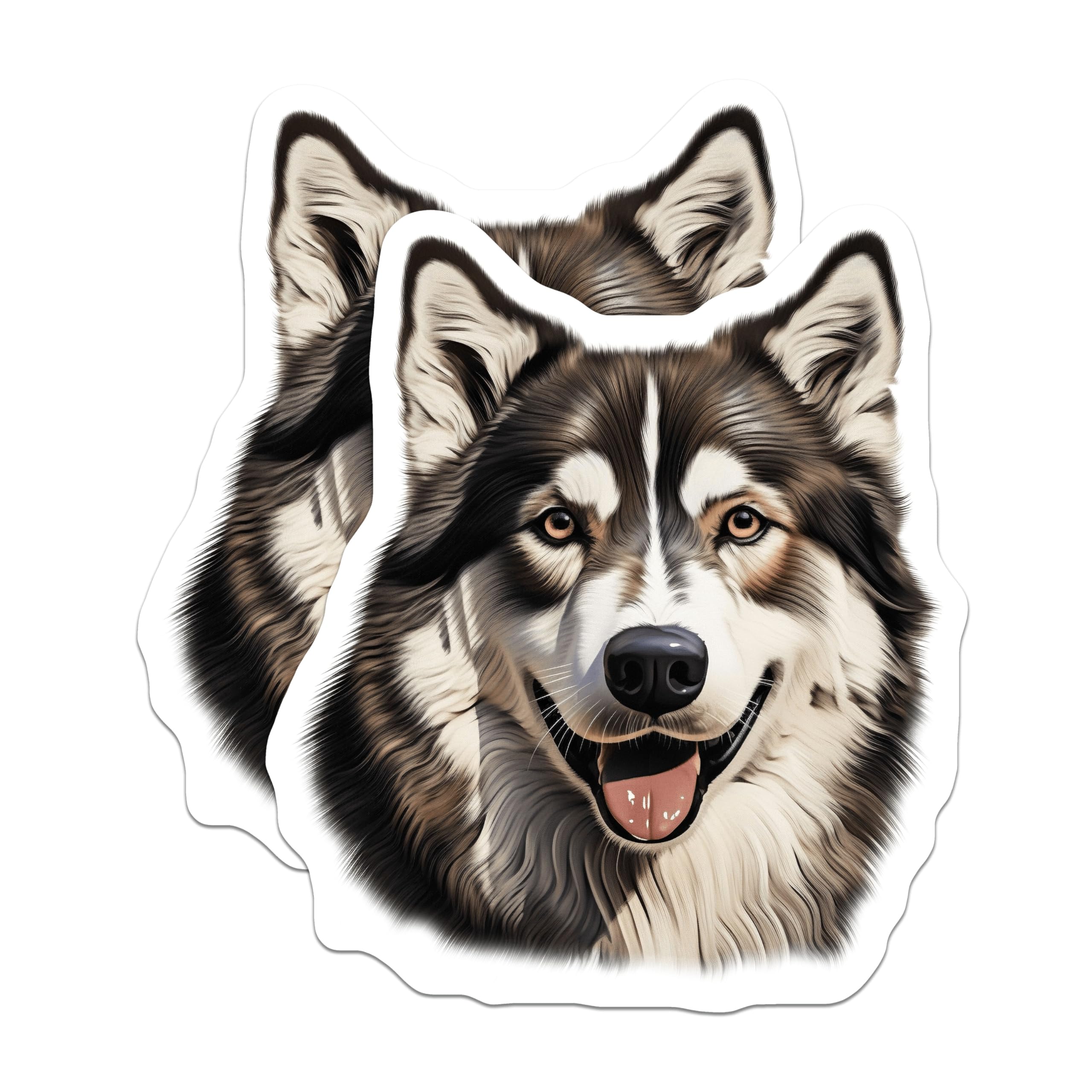 (2 Pack) Siberian Husky Magnets - Dog Lover Decor - Pet Owner Happy Home - 5 Inches On Longest Side - Thick Durable Magnet - Made in USA - MAG28920
