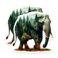 (2 Pack) Elephant Forest Stickers - Nature Lover Sticker - Animal Stickers - 5" On Longest Side - Sticks to Smooth Flat Surfaces - Made in USA - BMCS15015