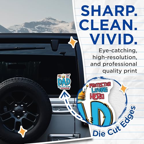 (2 Pack) Dad Fixer of All Things Stickers - Funny Meme - Father's Day Gift from Kids - 5" On Longest Side - Sticks to Smooth Flat Surfaces - Made in USA - BMCS7467