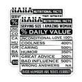(2 Pack) Nana Nutrition Facts Magnets - Grandma Nutritional Info - Funny Nana Magnet - 5" On Longest Side - Premium Magnet - for Cars, Refrigerators, Toolboxes, Lockers - Made in USA - MAG15889