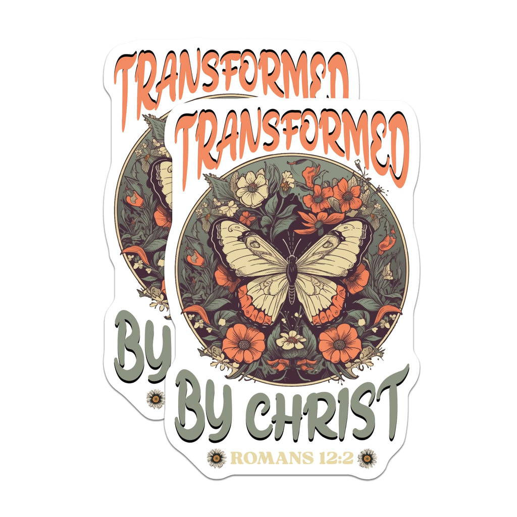 (2 Pack) Transformed by Christ Magnets - Romans 12:2 Scripture - Christian Faith Decor - 5 Inches On Longest Side - Thick Durable Magnet - Made in USA - MAG26804