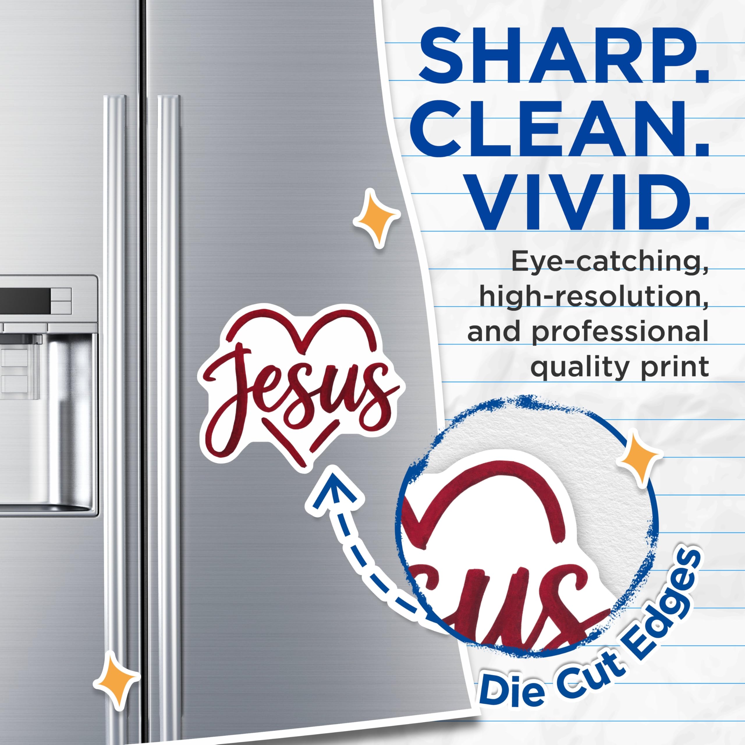 (2 Pack) Jesus Magnets - Religious Fridge Decor - Christian Home Decorations - 5" On Longest Side - Premium Magnet - for Cars, Refrigerators, Toolboxes, Lockers - Made in USA - MAG15383