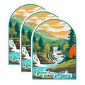 (3 Pack) Cuyahoga Valley Decals - National Park Decal - Waterfall Laptop Decal - 3 Inches On Longest Side - Easy Peel & Apply - Made in USA - 3MCS0433