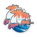 (2 Pack) Cape May Magnets - New Jersey Shore Souvenir - Palm Tree Beach Ocean Wave Art - Coastal Home Refrigerator Decor - 5 Inches On Longest Side - Thick Durable Magnet - Made in USA - MAG19439