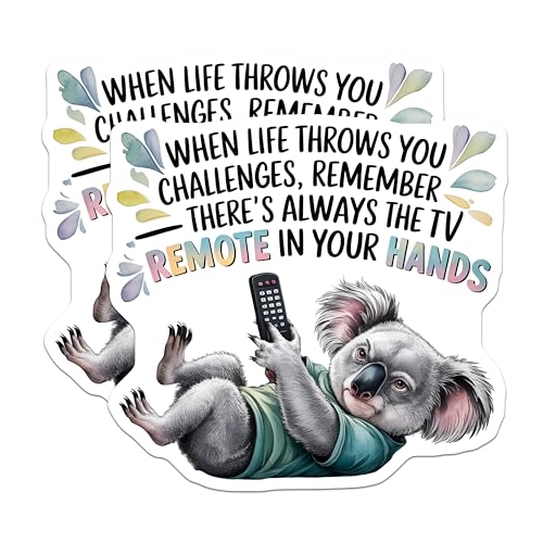 (2 Pack) Koala Remote Humor Magnets Magnets - Motivational Quotes - 5" On Longest Side - Made in USA - Sticks to Refrigerators & Metal Surfaces - MAG8760