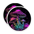 (2 Pack) Neon Mushroom Stickers - Psychedelic Art - Trippy Fungi Decal for Laptops and Notebooks - 5" On Longest Side - Sticks to Smooth Flat Surfaces - Made in USA - BMCS6392