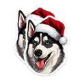 (2 Pack) Husky Christmas Magnets - Santa Dog Holiday Decor - Pet Lover Refrigerator Decor - 5 Inches On Longest Side - Thick Durable Magnet - Made in USA - MAG30400