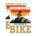 (2 Packs) Smash Your T.V. Go Ride A Bike Stickers - Mountain Biker Bike Rider Decals - 5 Inches On Longest Side - Premium Vinyl Decal - Sticks to Any Smooth Flat Surface - Made in USA - BMCS2367