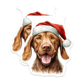 (2 Pack) Christmas Dog Magnets - Santa Hat Pet Decor - Festive Holiday Animal Refrigerator Magnet - 5 Inches On Longest Side - Thick Durable Magnet - Made in USA - MAG27656