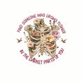 (3 Pack) Floral Rib Cage Decals - Anatomy Flower Decals - Motivational Quote Stickers - 3 Inches On Longest Side - Easy Peel & Apply - Made in USA - 3MCS7799