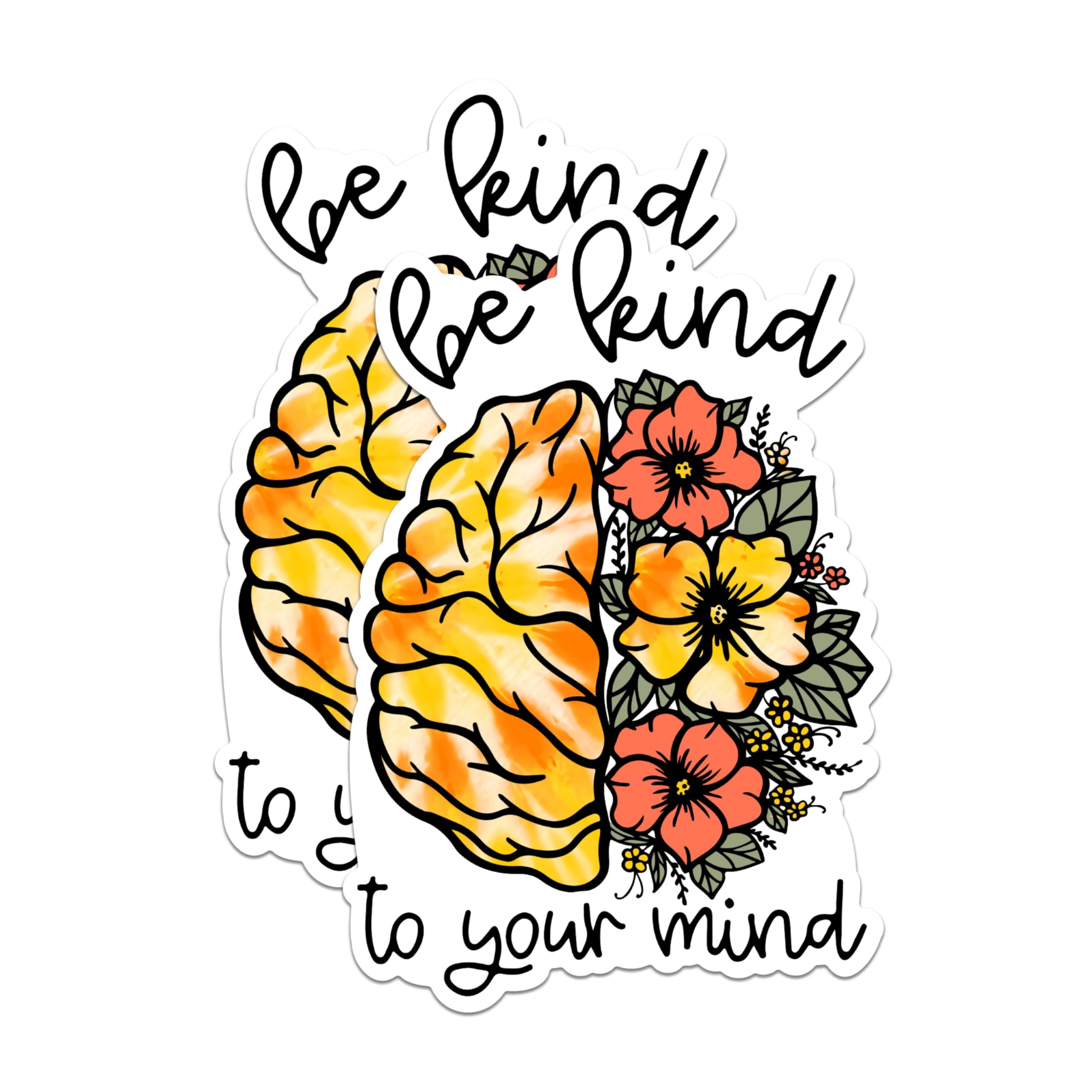 (2 Packs) Be Kind to Your Mind Magnets - Positive Inspiring Motivating Magnets - 5 Inches On Longest Side - Premium Magnet - for Fridges, Toolboxes, Cars - Made in USA - MAG2502