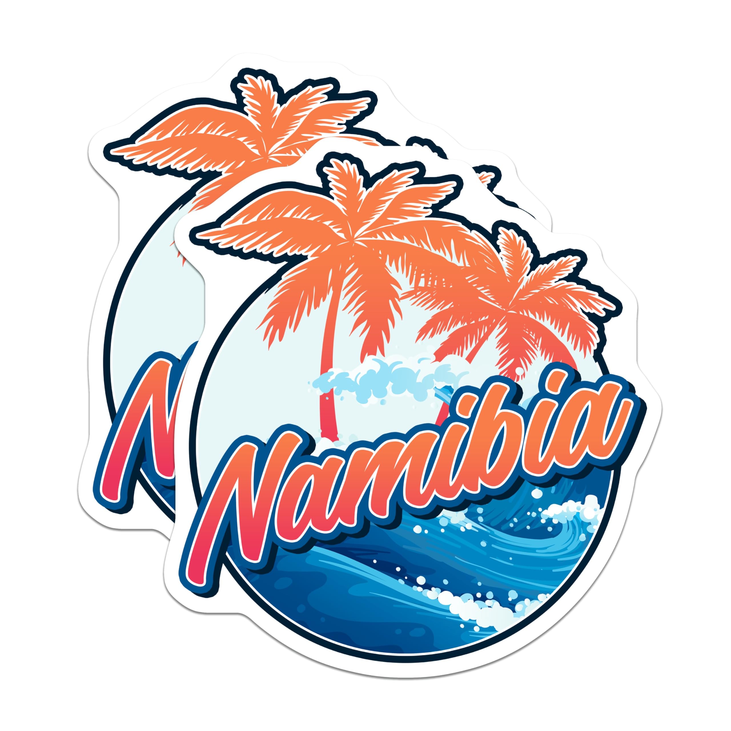 (2 Pack) Namibia Magnets - Travel Souvenir - Vacation Palm Tree Decor - 5" On Longest Side - Premium Magnet - for Cars, Refrigerators, Toolboxes, Lockers - Made in USA - MAG17972