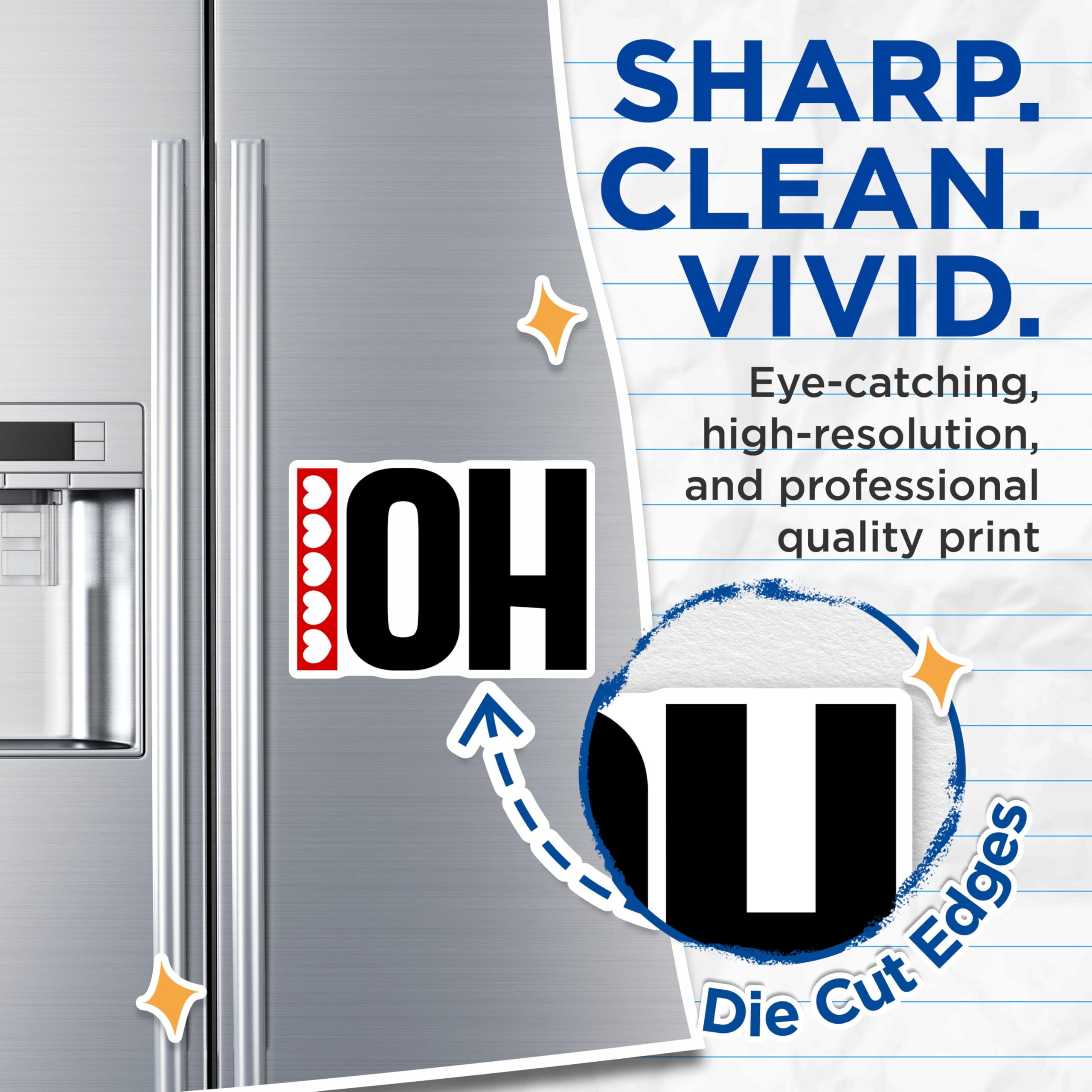(2 Pack) Ohio State Magnets - OH State Pride Decor - Buckeye State Heart Display - Midwest Charm Refrigerator Fridge Magnet - 5 Inches On Longest Side - Thick Durable Magnet - Made in USA - MAG19139