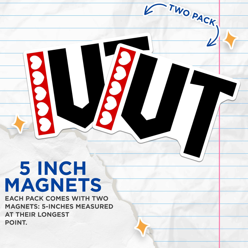 (2 Pack) IUT Magnets - University Tech Decor - College Student Accessories - 5" On Longest Side - Premium Magnet - for Cars, Refrigerators, Toolboxes, Lockers - Made in USA - MAG17294