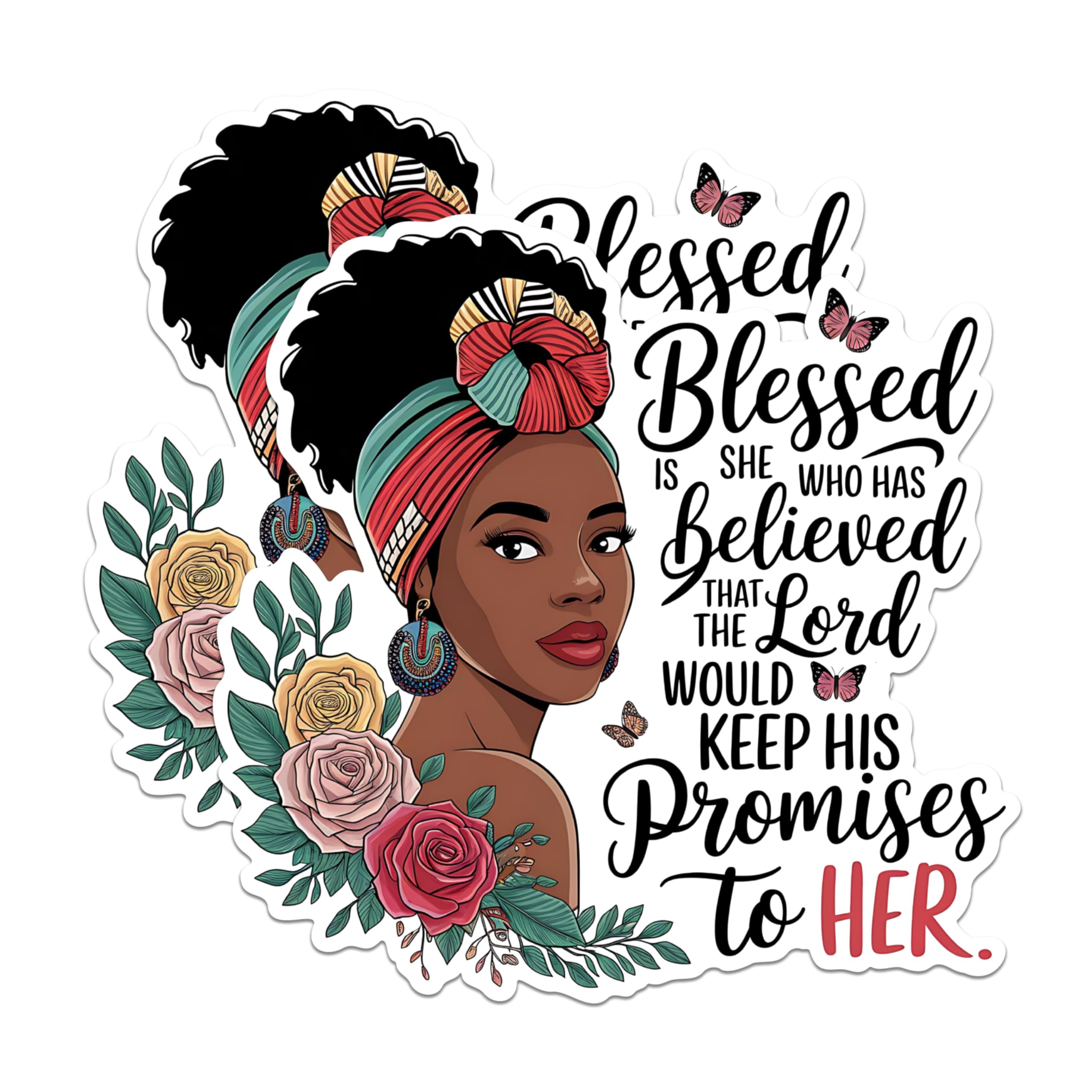 (2 Pack) Blessed Believed Stickers - Inspirational Quote Stickers - Faith-Based Sticker Art - 5" On Longest Side - Sticks to Any Smooth Flat Surface - Made in USA - BMCS3048