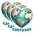 (3 Pack) Earth Day Decals - Heart Shaped Earth - Laptop Decals - 3 Inches On Longest Side - Easy Peel & Apply - Made in USA - 3MCS8511
