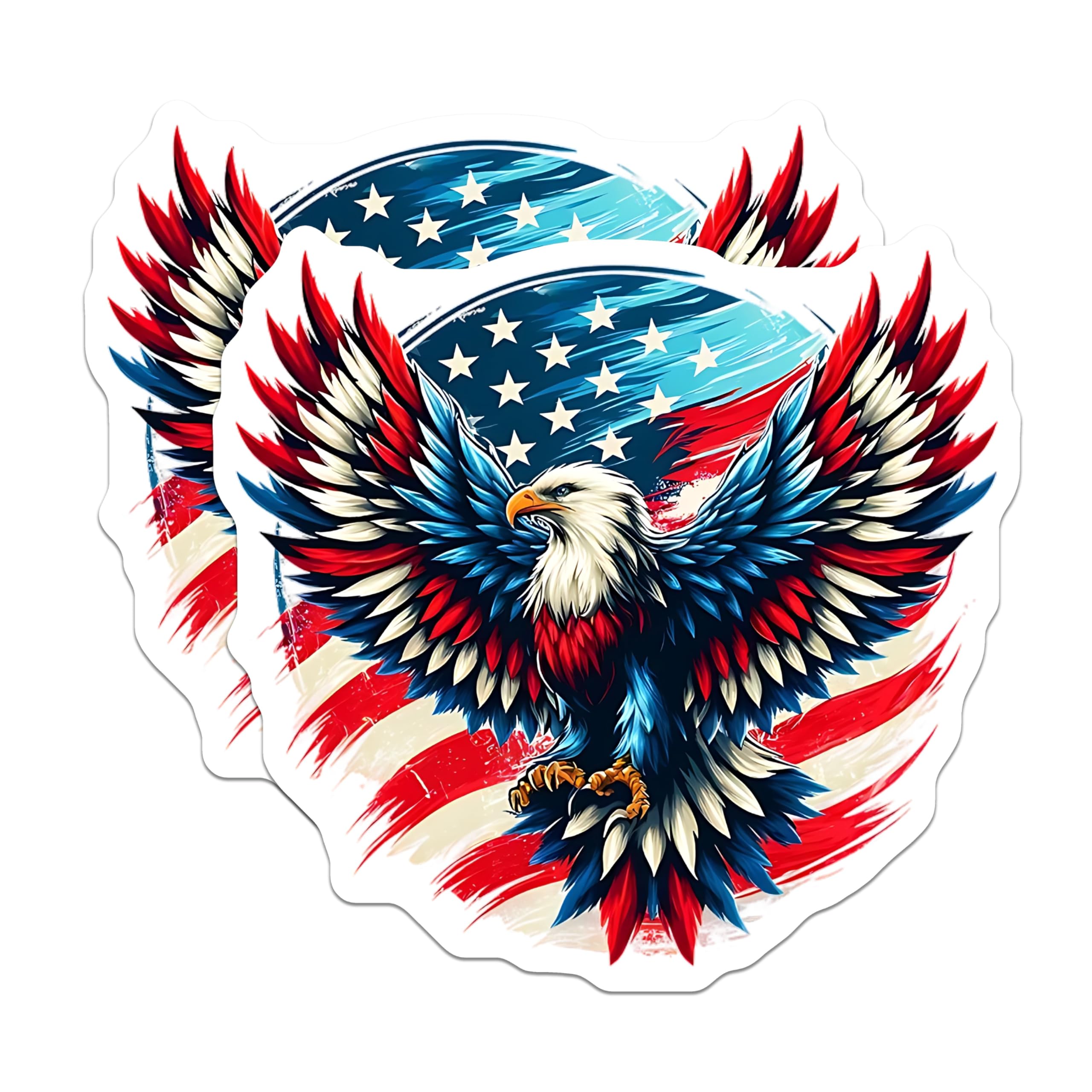(2 Pack) American Eagle Magnets - Patriotic Decor - USA Pride Fridge Magnets - 5" On Longest Side - Premium Magnet - for Cars, Refrigerators, Toolboxes, Lockers - Made in USA - MAG15777
