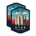 (2 Pack) Utah State and Capitol Magnets - UT State Magnet - Choose from 50 States - 5" On Longest Side - Premium Magnet - for Cars, Refrigerators, Toolboxes, Lockers - Made in USA - MAG1500