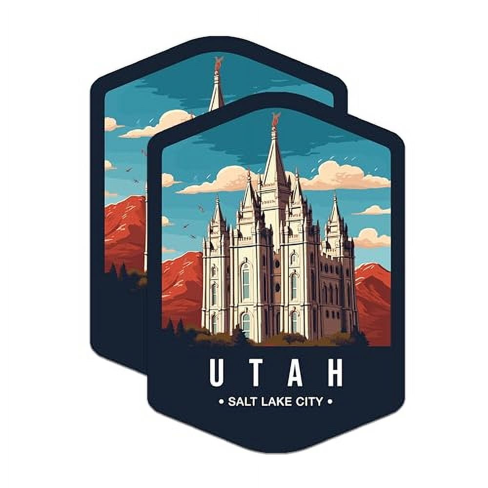 (2 Pack) Utah State and Capitol Magnets - UT State Magnet - Choose from 50 States - 5" On Longest Side - Premium Magnet - for Cars, Refrigerators, Toolboxes, Lockers - Made in USA - MAG1500