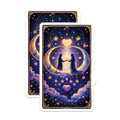 (2 Pack) Celestial Lovers Magnets - Romantic Space Art - Twin Flame Decor - 5" On Longest Side - Premium Magnet - for Cars, Refrigerators, Toolboxes, Lockers - Made in USA - MAG14700