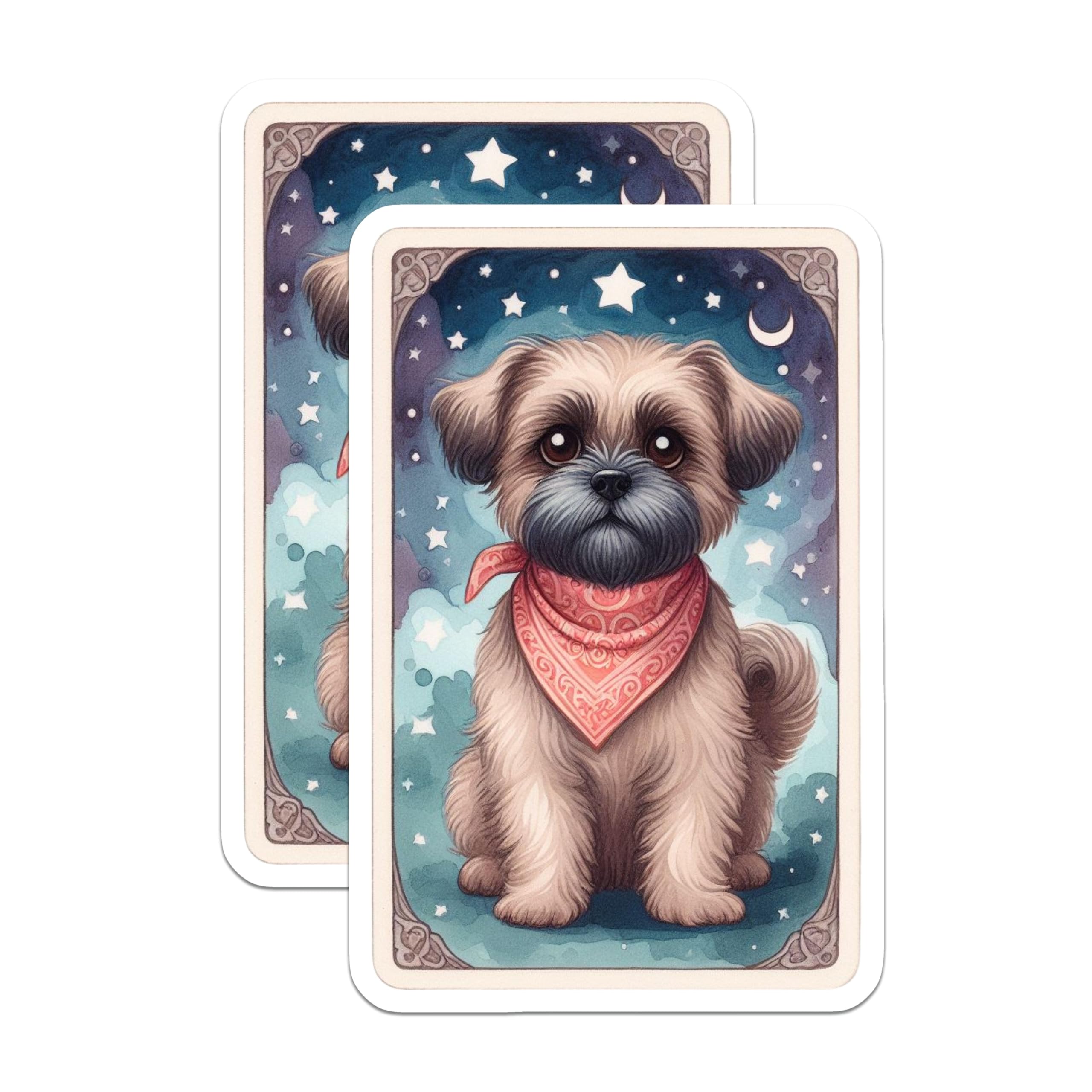 (2 Pack) Adorable Shih Tzu Puppy Magnets - Starry Night Sky Dog Decor - Celestial Pet Refrigerator Magnets - 5 Inches On Longest Side - Thick Durable Magnet - Made in USA - MAG20960