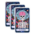 (3 Pack) Overthinker Decals - Tarot Card - Skeleton Brain - Laptop Decals - 3 Inches On Longest Side - Easy Peel & Apply - Made in USA - 3MCS0016