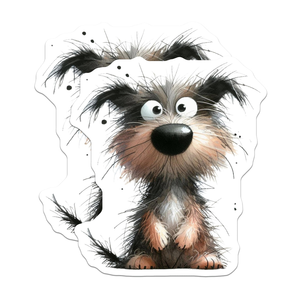 (2 Pack) Adorable Scruffy Dog Magnets - Playful Puppy Face - Pet Lover Kitchen Decor - 5 Inches On Longest Side - Thick Durable Magnet - Made in USA - MAG30851