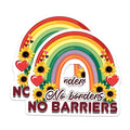 (2 Pack) No Borders No Barriers Magnets Magnets - Sunflower Rainbow Magnet - Inclusion Magnet - 5" On Longest Side - Made in USA - Sticks to Refrigerators & Metal Surfaces - MAG9195