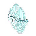 (2 Pack) California Surfboard Magnets - Beach Home Decor - Cali Flower Magnet Set - 5" On Longest Side - Premium Magnet - for Cars, Refrigerators, Toolboxes, Lockers - Made in USA - MAG18532