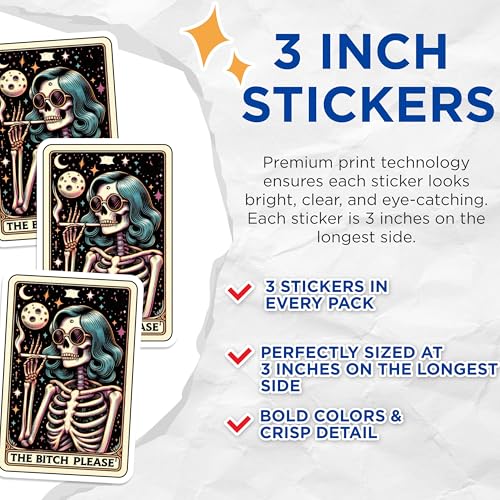 (3 Pack) Skeleton Smoking Decals - Funny Sarcastic - Laptop Decal - 3 Inches On Longest Side - Easy Peel & Apply - Made in USA - 3MCS4287