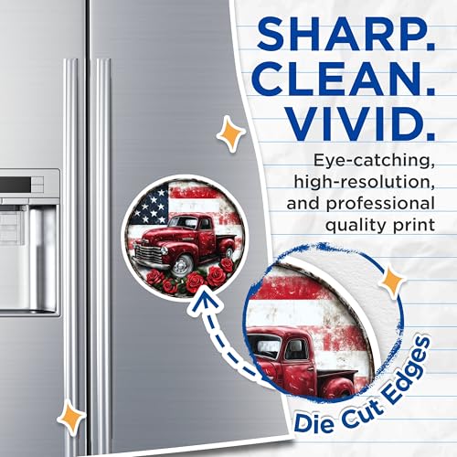 (2 Pack) American Flag Decor Magnet - 5" On Longest Side - Sticks to Smooth Flat Surfaces - Made in USA - MAG10040