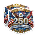 (2 Pack) USA 250th Anniversary Magnets - Patriotic Bald Eagle - American History Celebration - 1776 2026-5 Inches On Longest Side - Thick Durable Magnet - Made in USA - MAG26422