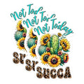 (3 Pack) Cactus Sunflower Decals - Not Today Succas Decal - Leopard Succulents - 3 Inches On Longest Side - Easy Peel & Apply - Made in USA - 3MCS0265