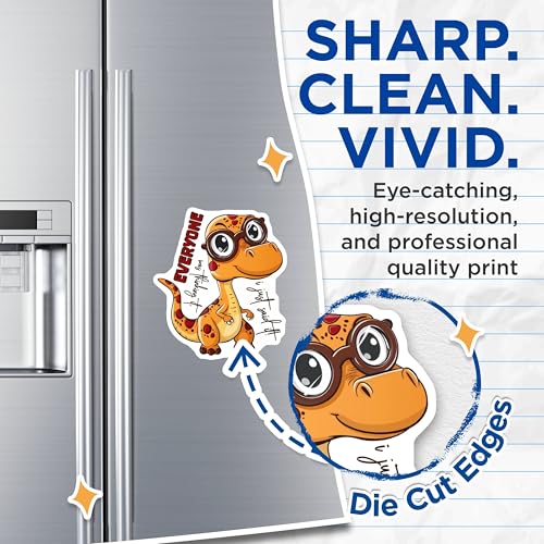 (2 Pack) Dinosaur Magnets - Cartoon Magnets - Fun Magnets for Fridge - Kids Room - Refrigerator Magnets for Children - 5" On Longest Side - for Cars, Fridges, Toolboxes - Made in USA - MAG4372