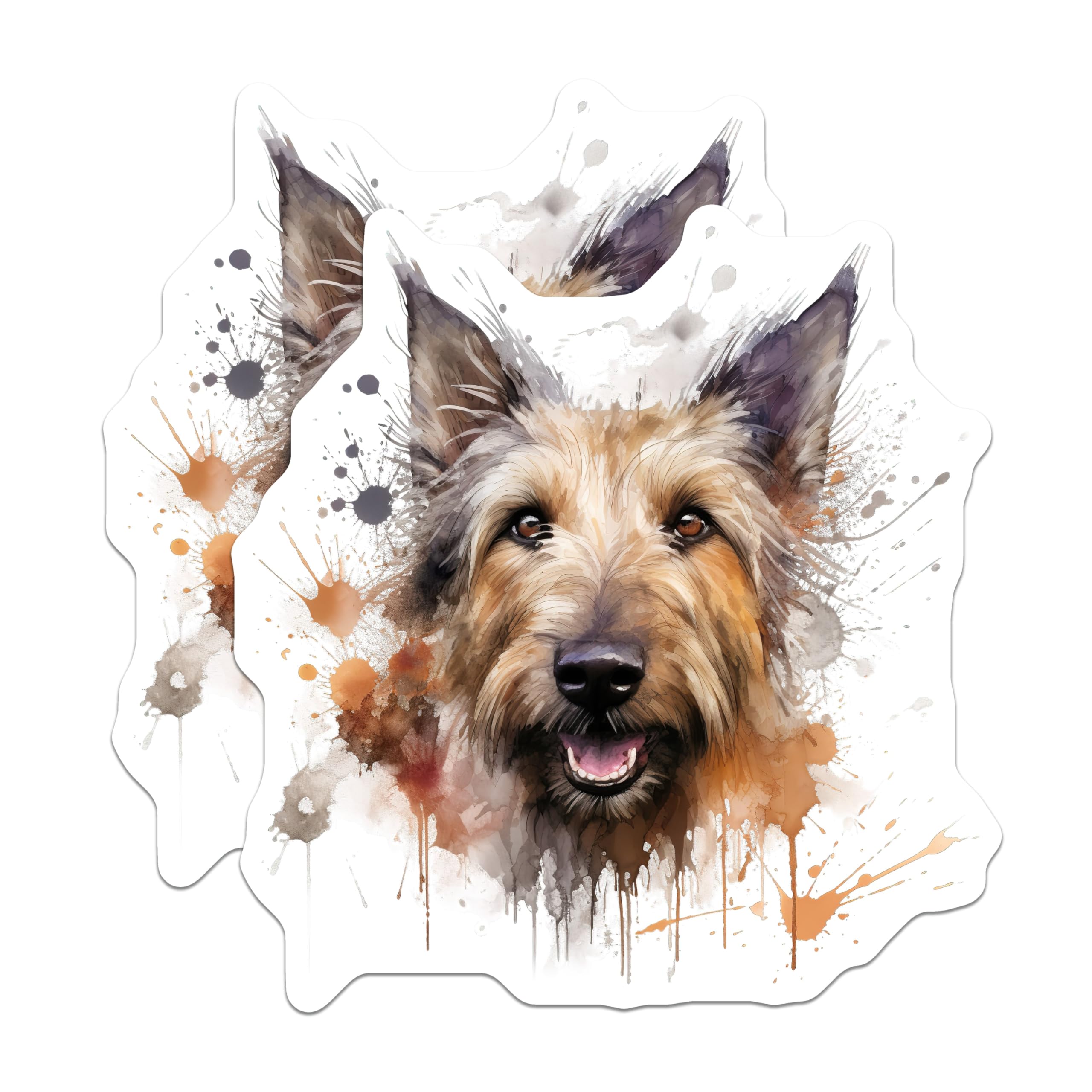 (2 Pack) Berger Picard Magnets - Watercolor Dog Art - Pet Lover Decor - 5 Inches On Longest Side - Thick Durable Magnet - Made in USA - MAG27273