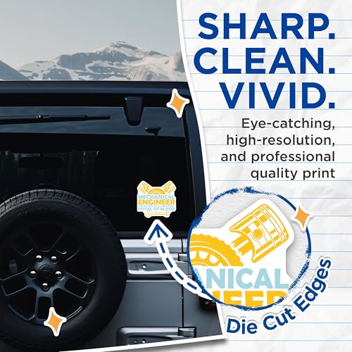 (2 Pack) Mechanical Engineer Stickers - Father of All Branches Stickers - Royal of Blood Stickers - 5" On Longest Side - Sticks to Smooth Flat Surfaces - Made in USA - BMCS4744