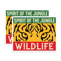 (2 Pack) Spirit of The Jungle Stickers - Wildlife Animal Print - Jungle Theme Decor - 5" On Longest Side - Sticks to Smooth Flat Surfaces - Made in USA - BMCS6241