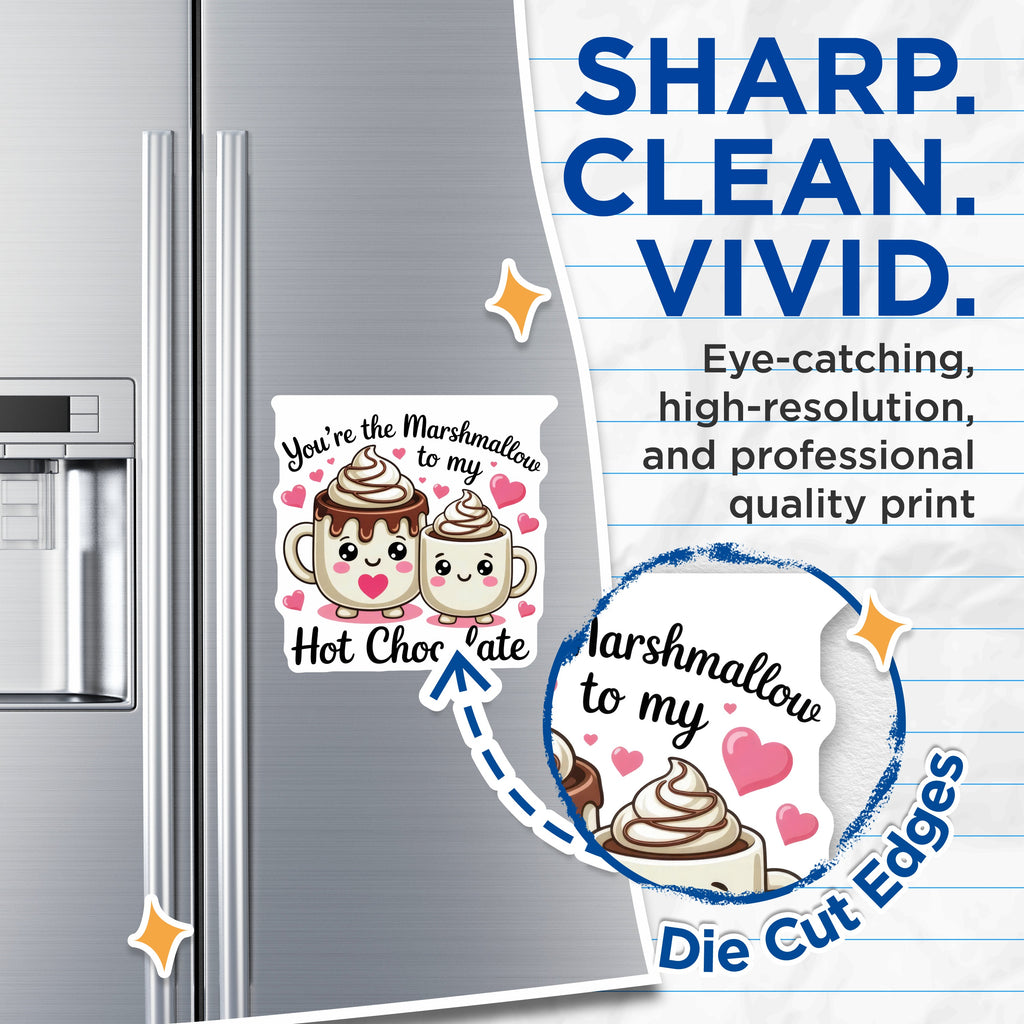 (2 Pack) Kawaii Hot Chocolate Magnets - Cute Couple Refrigerator Love - Valentine's Day Partner Appreciation - 5 Inches On Longest Side - Thick Durable Magnet - Made in USA - MAG37566