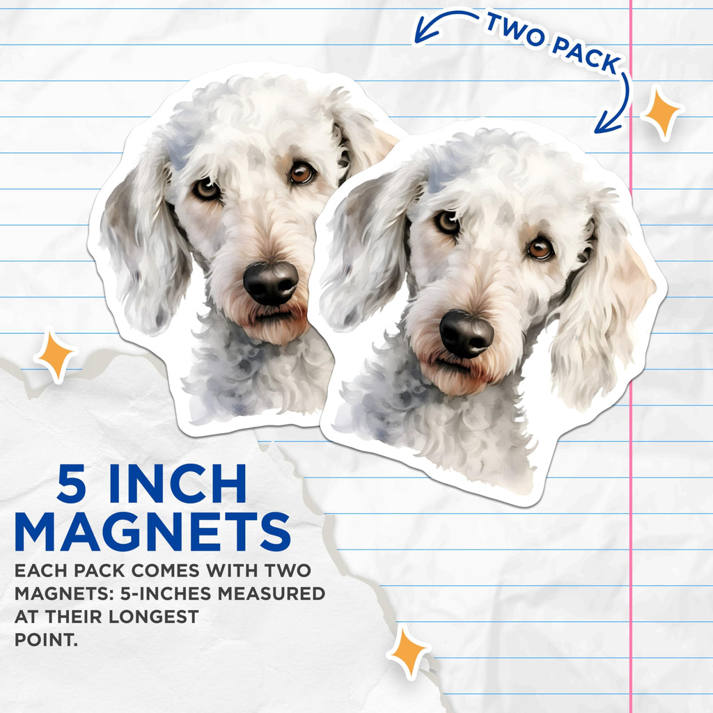 (2 Pack) Goldendoodle Magnets - White Poodle Art - Dog Mom Decor for Fridge - 5 Inches On Longest Side - Thick Durable Magnet - Made in USA - MAG29747