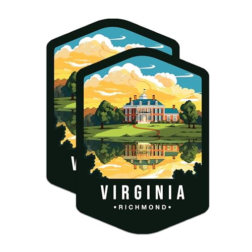 (2 Pack) Virginia State and Capitol Magnets - VA State Magnet - Choose from 50 States - 5" On Longest Side - Premium Magnet - for Cars, Refrigerators, Toolboxes, Lockers - Made in USA - MAG1502