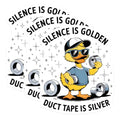 (3 Pack) Duck Duct Tape Decals - Funny Duck Decals - Silence is Golden Decal- 3 Inches On Longest Side - Easy Peel & Apply - Made in USA - 3MCS5155