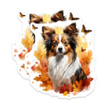 (2 Pack) Papillon Dog Magnets - Autumn Leaves Decor - Fall Pet Lover Present - 5 Inches On Longest Side - Thick Durable Magnet - Made in USA - MAG28785