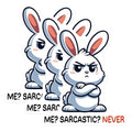 (3 Pack) Sarcastic Bunny Decals - Funny Rabbit - Attitude Decals - 3 Inches On Longest Side - Easy Peel & Apply - Made in USA - 3MCS4428
