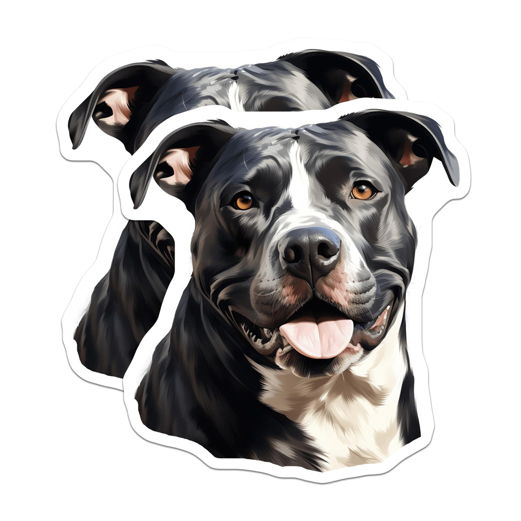 (2 Pack) Pitbull Dog Magnets - Happy Pitbull Terrier Pet Lover Fridge Magnet - Pitbull Mom Dad Decor Kitchen Locker - 5 Inches On Longest Side - Thick Durable Magnet - Made in USA - MAG28069