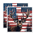 (2 Pack) Patriotic Deer Magnets - American Flag Buck Decals - Hunter Antler Art - Rustic Outdoors USA Wildlife - 5 Inches On Longest Side - Thick Durable Magnet - Made in USA - MAG19576