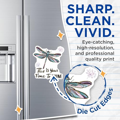 (2 Pack) Inspirational Dragonfly Magnets - Motivational Quotes - Kitchen - Locker Accessories - Office Inspiration - 5" On Longest Side - for Cars, Fridges, Toolboxes - Made in USA - MAG4183