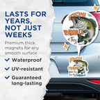 (2 Pack) Fish Tremble When They Hear My Name Magnets - Fishing Enthusiast - Funny Fisherman Gift - 5" On Longest Side - for Cars, Fridges, Toolboxes - Made in USA - MAG4523